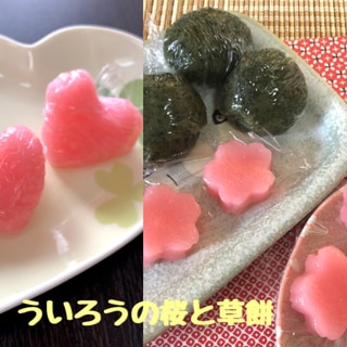 電子レンジで簡単❤️ういろうの桜と草餅